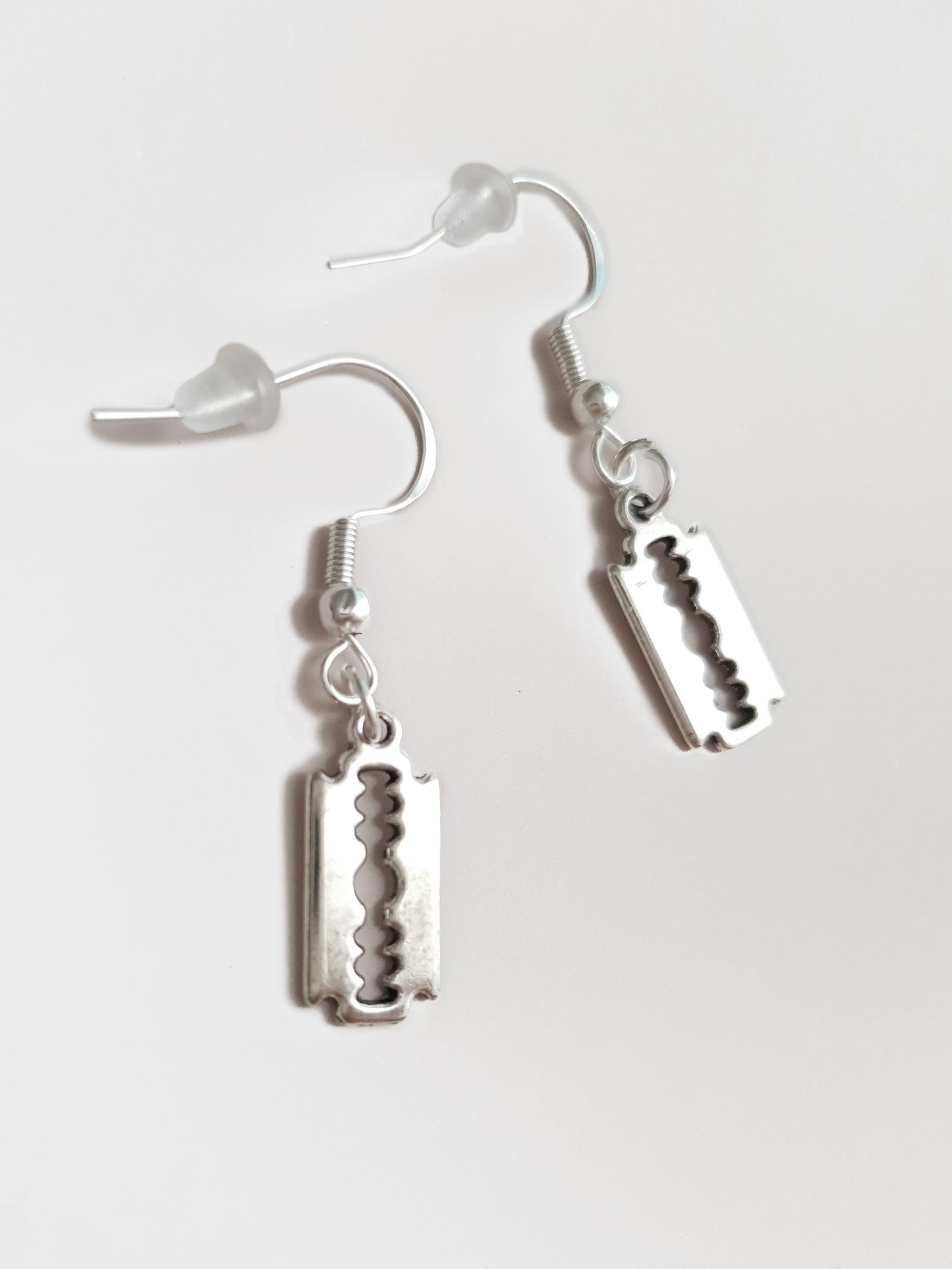 Silver blade earrings